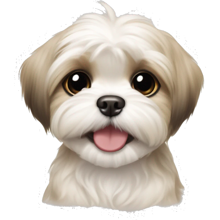 happy Maltese shih tzu puppy beige emoji