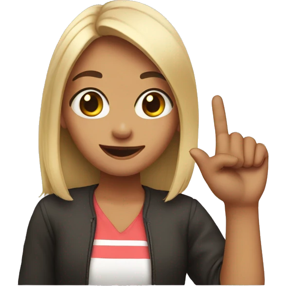Girl holding up three fingers emoji