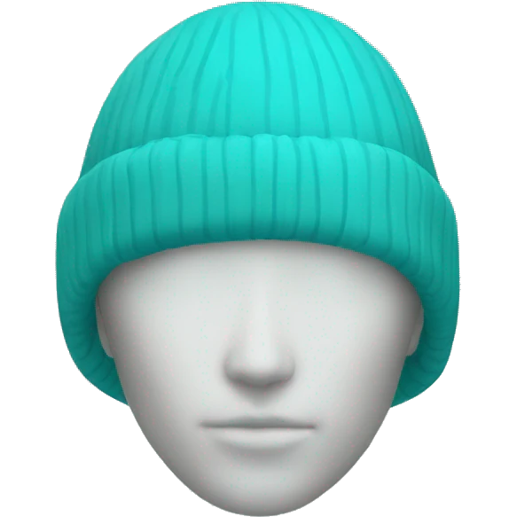 turquoise winter hat without head emoji