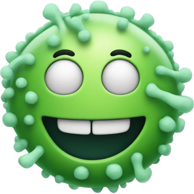 a smiling microbe in your hands emoji