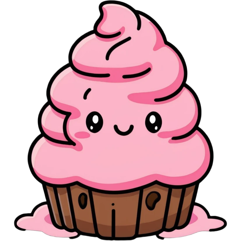 poop with pink icing emoji