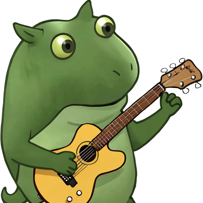 Bacon playing guitar emoji