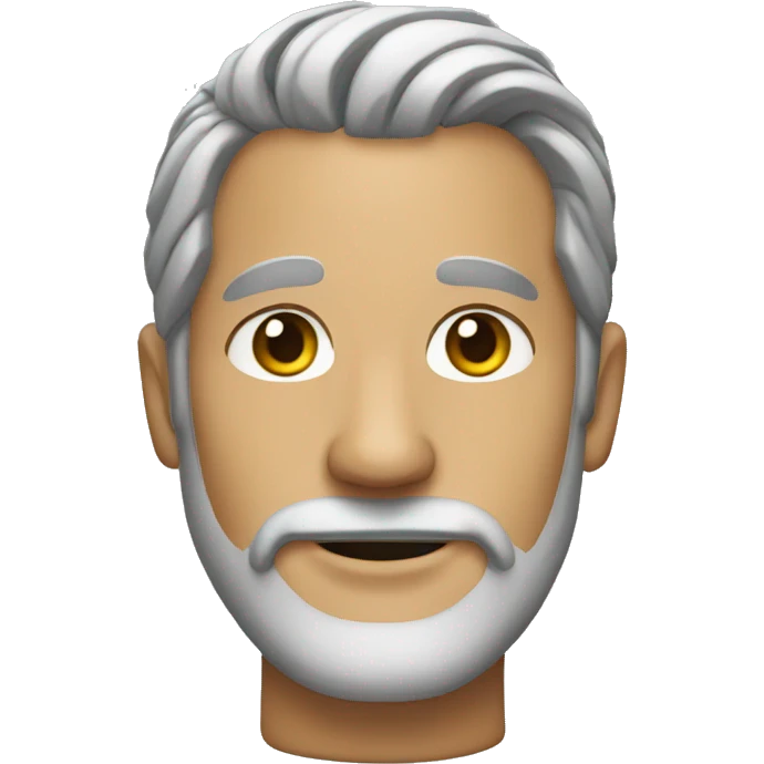 man with bun grey hair and facial hair emoji