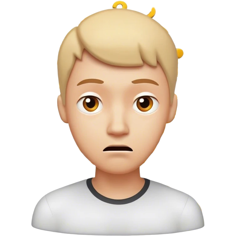 a simplified human figure with a puzzled expression, surrounded by multiple overlapping question marks, and data symbols to represent too many choices.  emoji