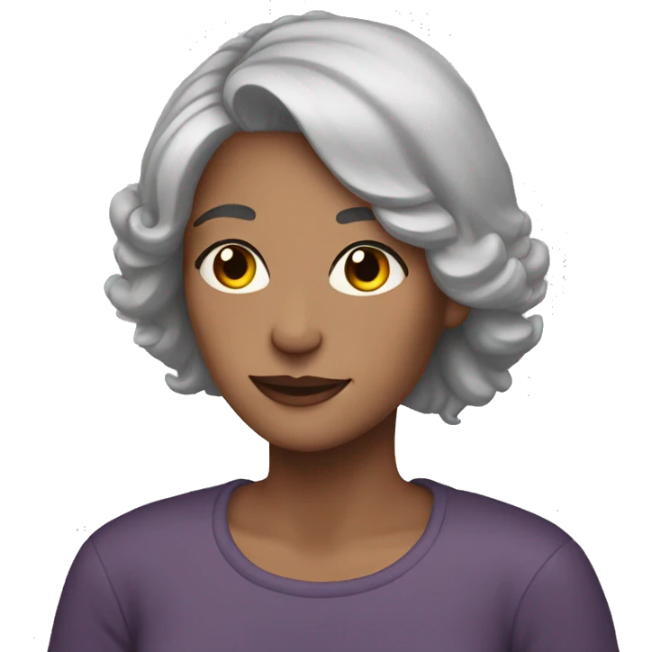 woman with grey hair and rainbow skin and ferdettusjv emoji