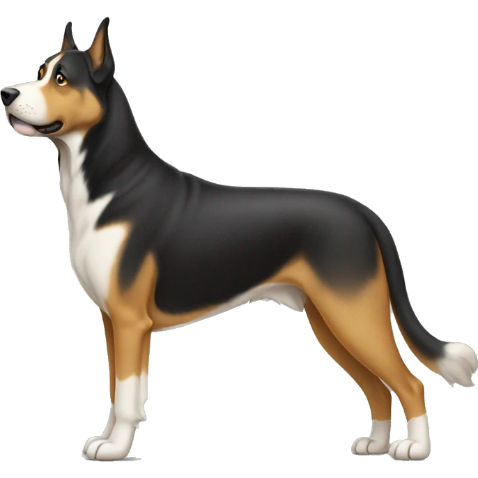 big adult dog standing from left view with full body emoji