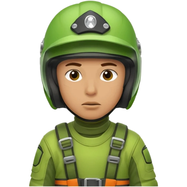 dirtbike rider in green gear thinking about his answer to a question emoji