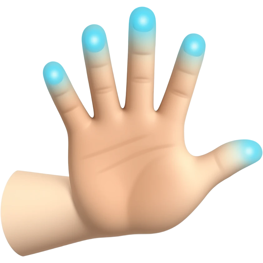 lighting coming from hand from the fingertips facing right make the lighting blue emoji