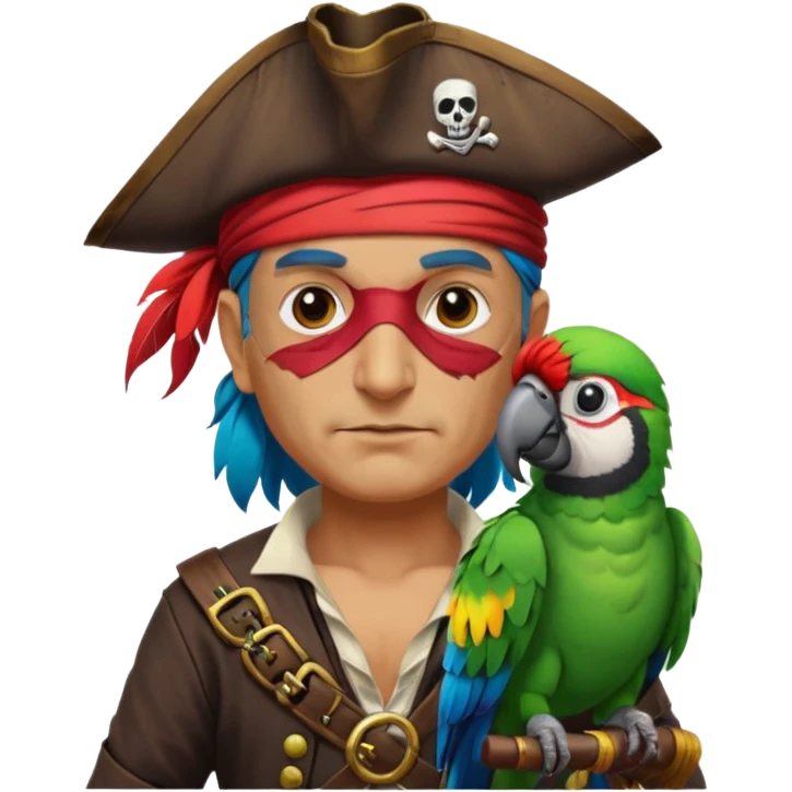 pirate and parrot emoji