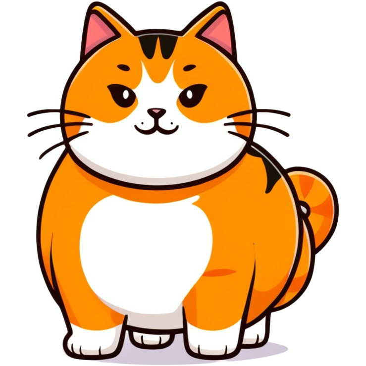 fat orange cat emoji