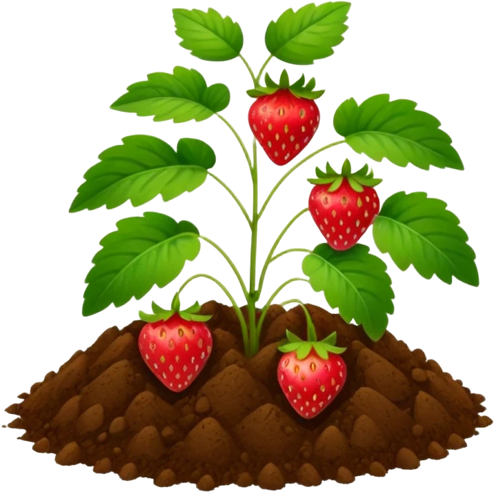 strawberry plant with ground emoji