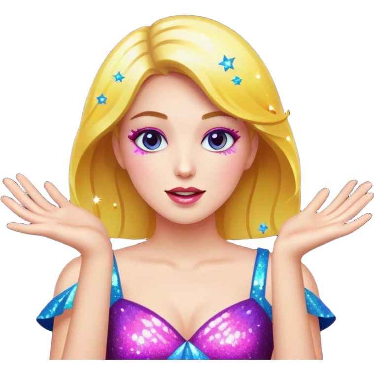 Female throwing glitter emoji