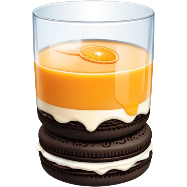 double stuffed Oreos with a glass of orange juice emoji