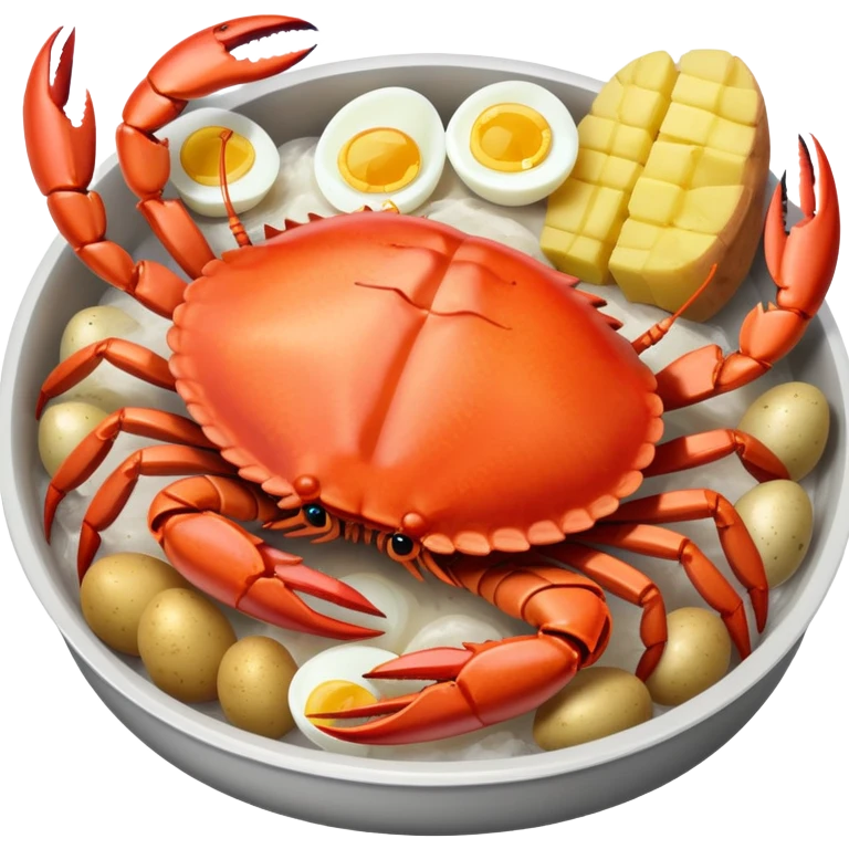 make me a seafood boil bag with crab legs shrimp eggs and potatoes  emoji