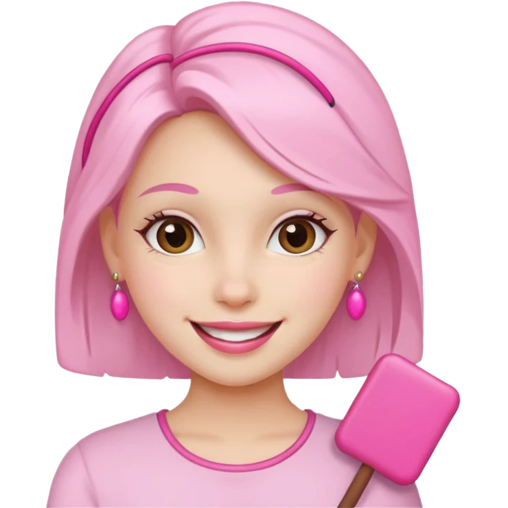 Aesthetic girl with pink accessories  emoji