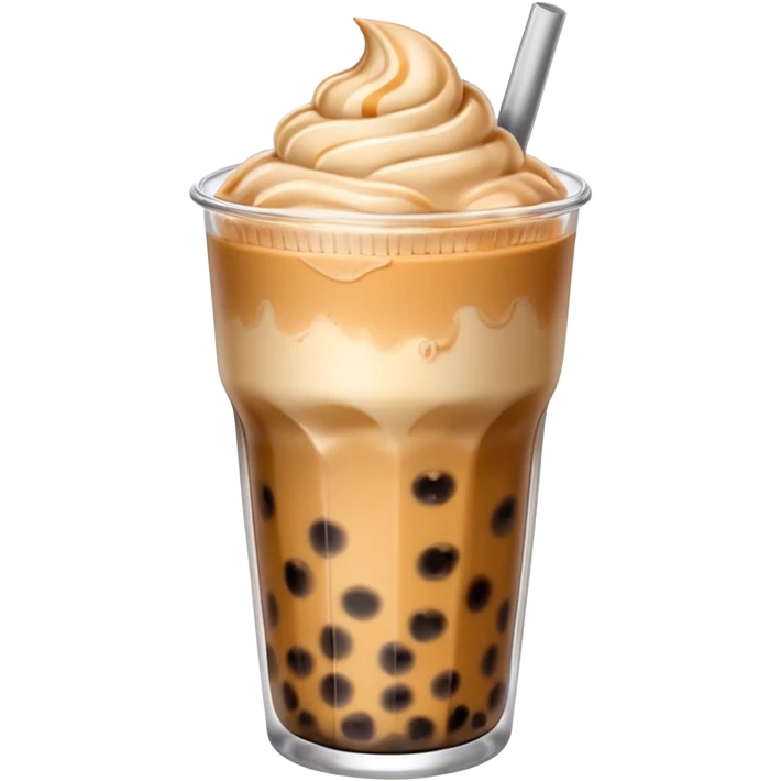 boba milk tea with ice cream emoji