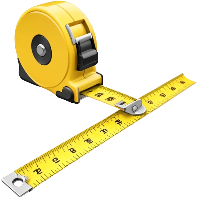 Yellow tape measure unrolled on table emoji