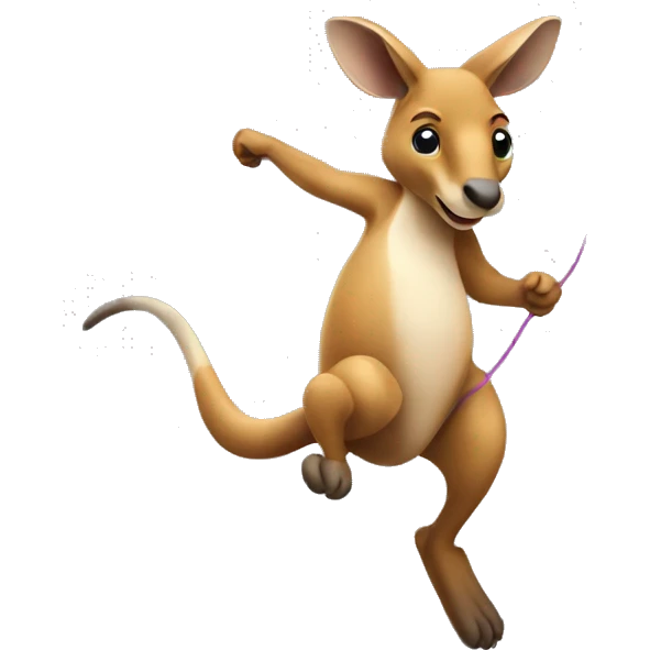 a kangaroo jumping rope emoji
