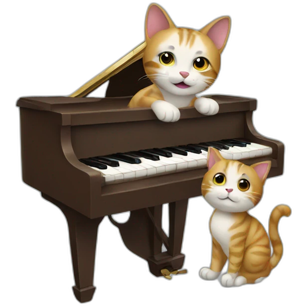 cat holding piano emoji