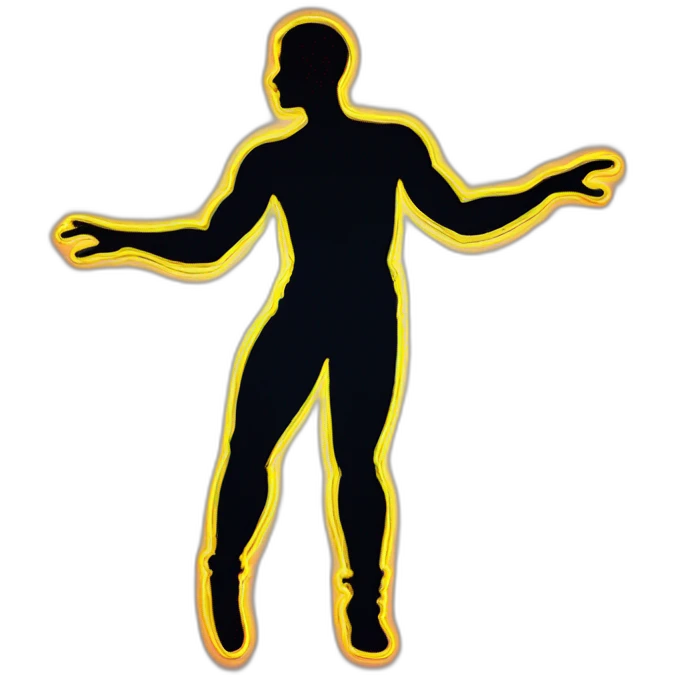  male dancer big booty neon sign style emoji