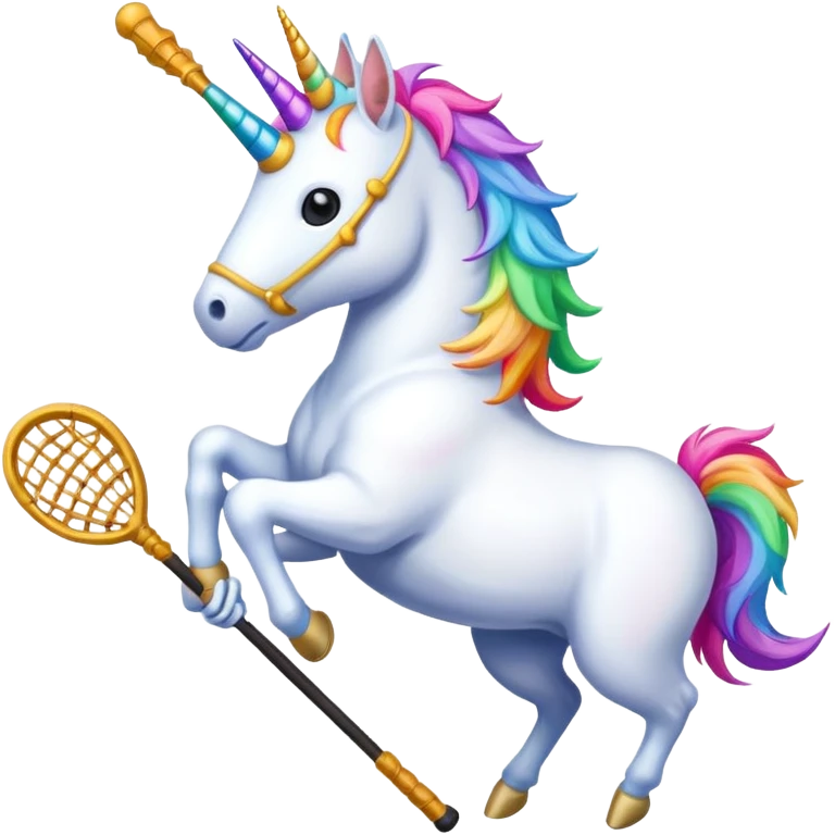 Unicorn playing lacrosse  emoji