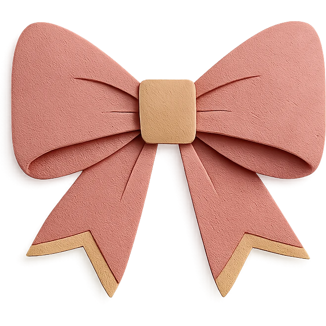 coquette bow with layered paper craft look emoji