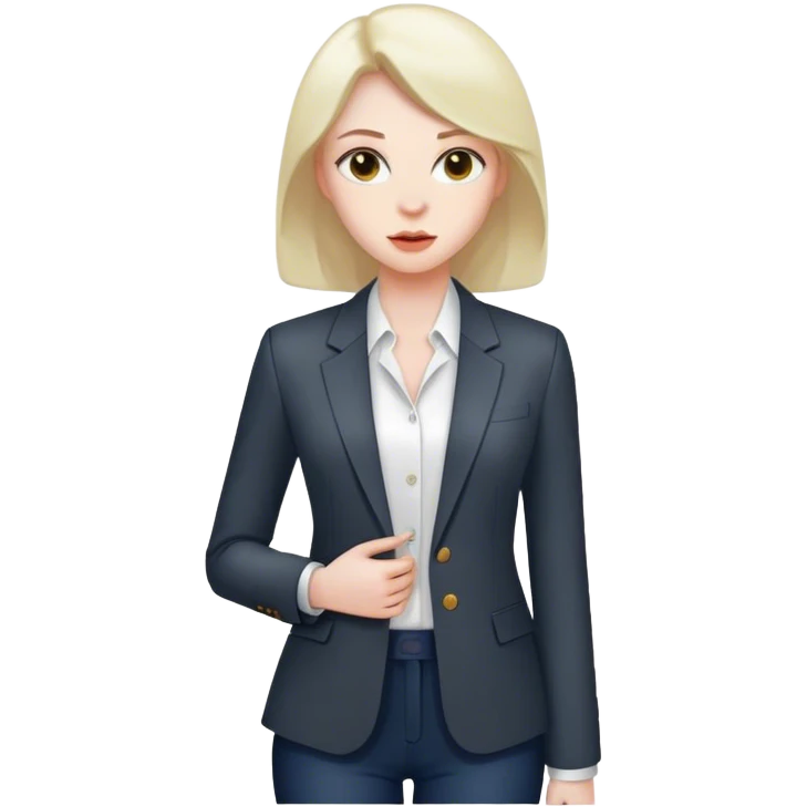 woman simple blazer shirt polish  emoji