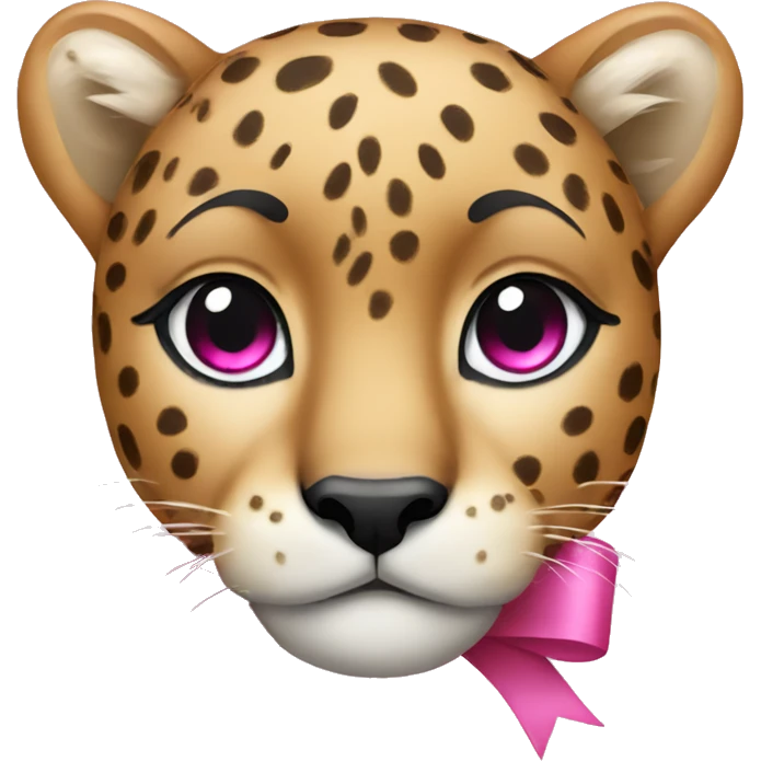 Cheetah with pink bow and sparkles  emoji