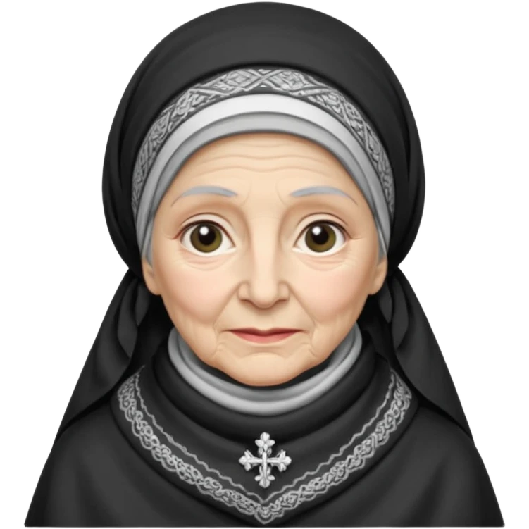 orthodox jewish woman with kerchief tied by neck circa. 1890 make into greyscale elderly emoji