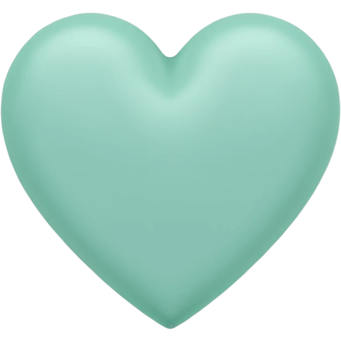mint color heart with a soft shadow emoji
