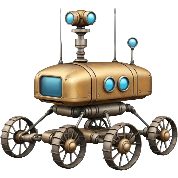  antique tall squat robotic high-occupancy Moon rover  emoji