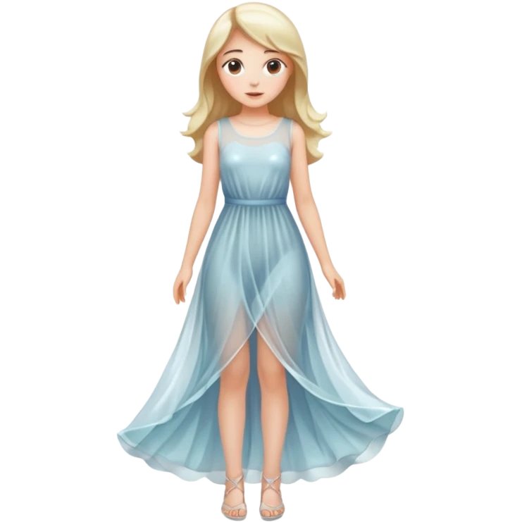 Full-length girl in a transparent dress emoji