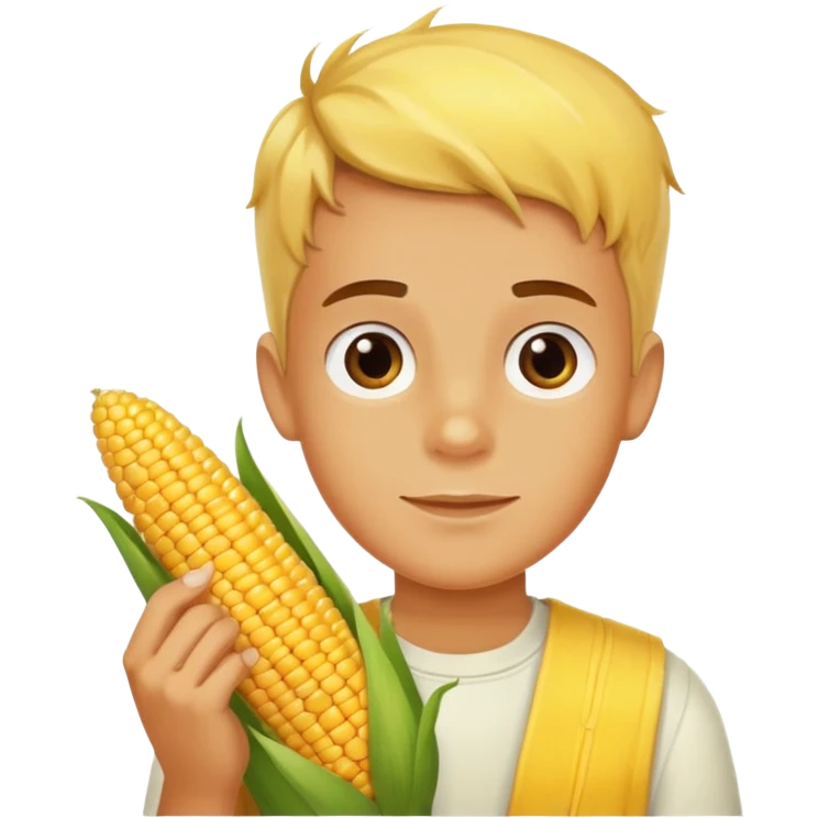 boy with corn onnhis hand emoji