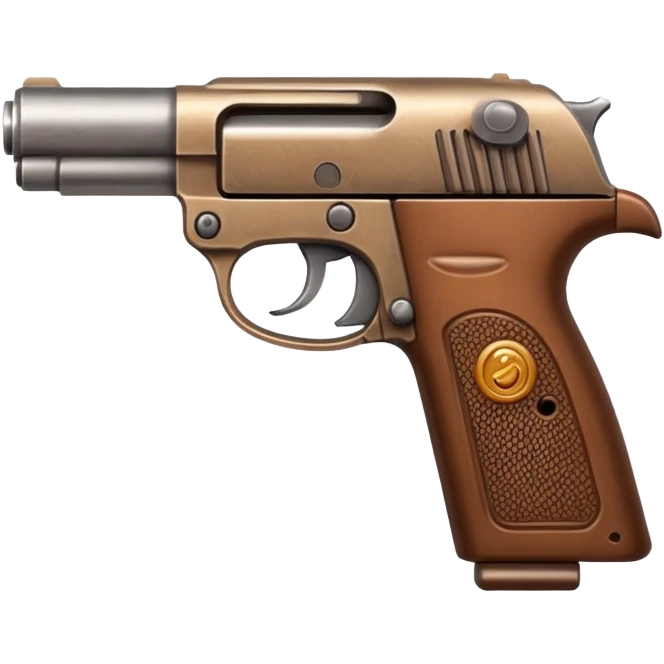 Compact pistol with brown handle emoji