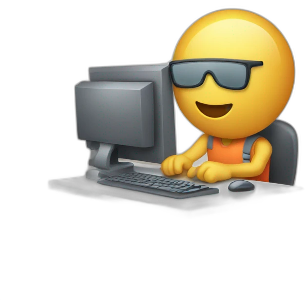 hard work on a computer emoji