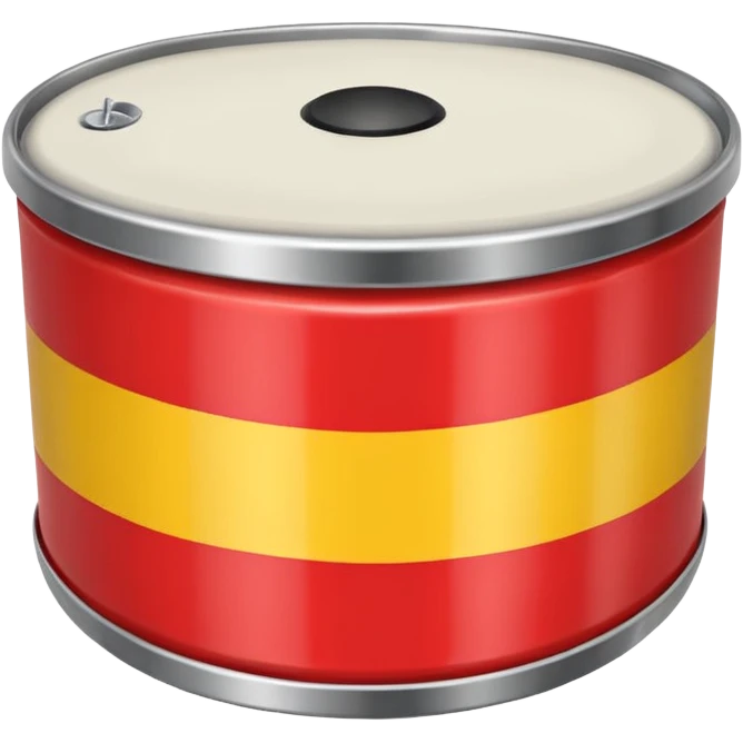 Quiero un emoji que sea un tambor de metal con la bandera de España  emoji