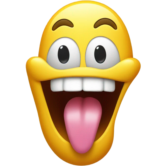 Smiley face with really long tongue emoji