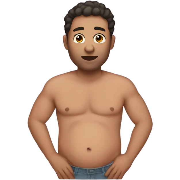 Pregnant man with no shirt emoji