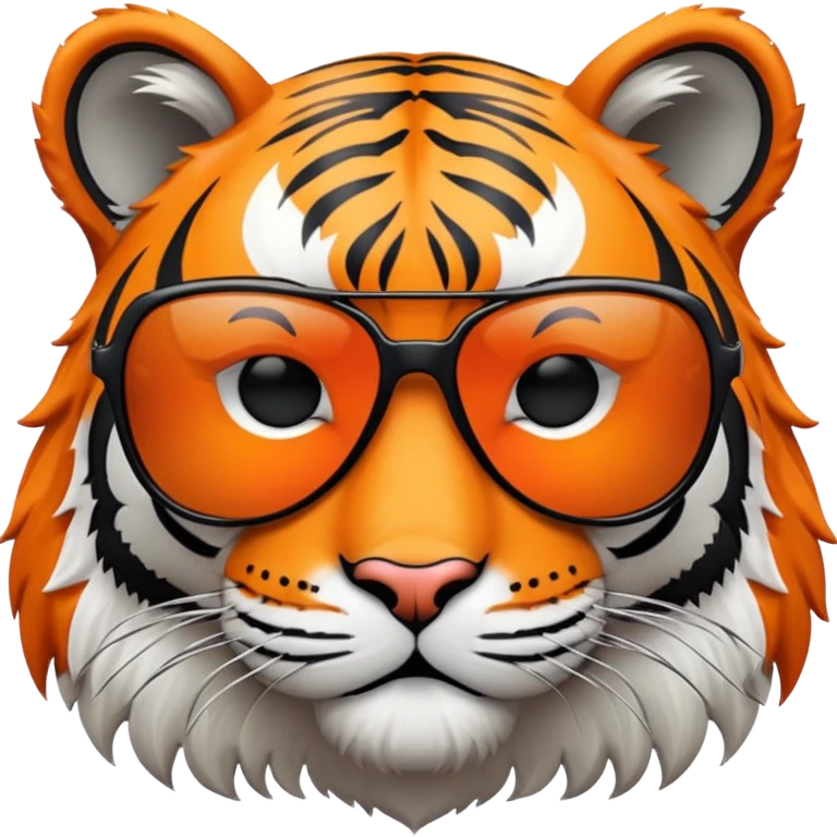 tiger face with deal with it sunglasses dropping down for Twitch emote emoji