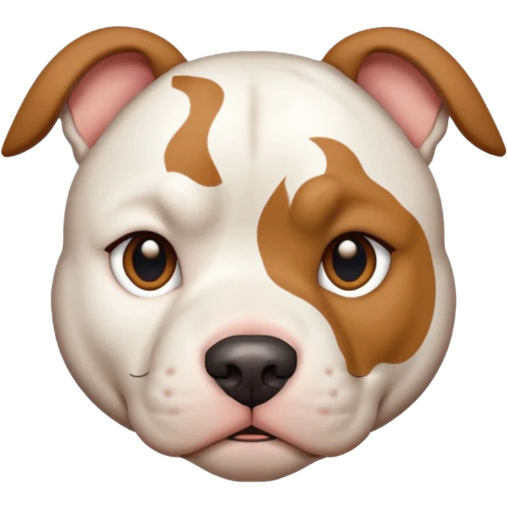 white pitbull face, brown patch over left eye emoji