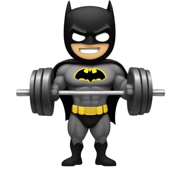 Batman lifting weights emoji