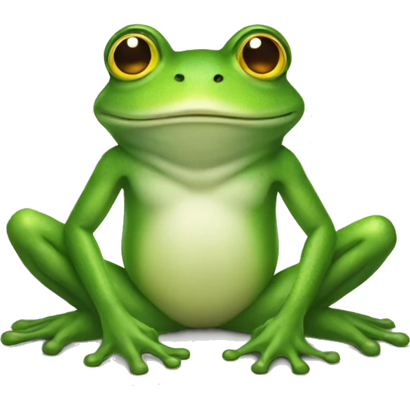 Anthropomorphic Frog sitting down emoji