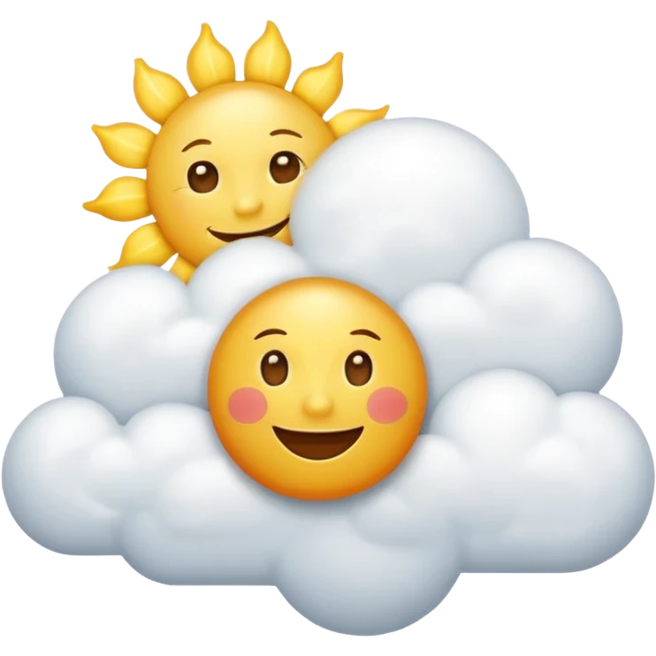 Sunny Cloud, clouds with happy sun emoji