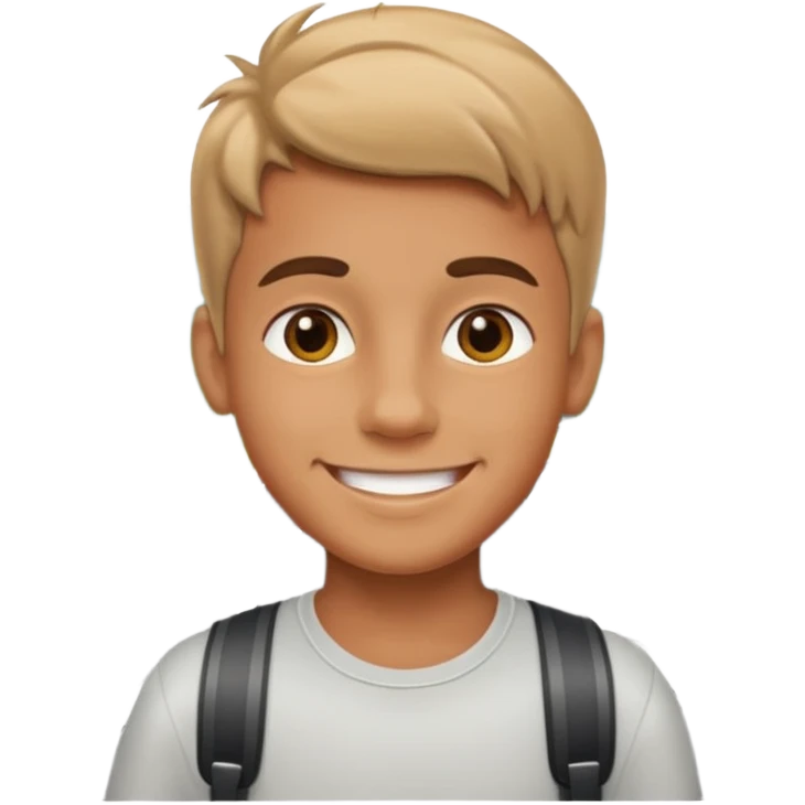 smiling boy on the road emoji