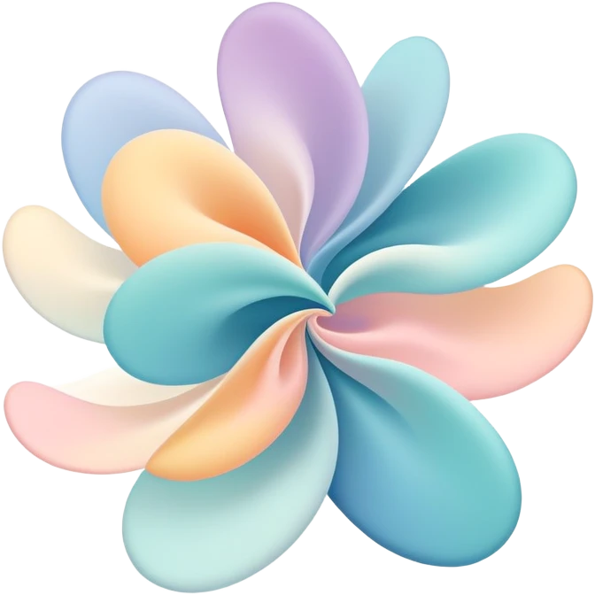 Abstract floating forms shifting in air, ethereal masculine energy, subtle radiance, symbolic of style influence, minimal flowing shapes emoji