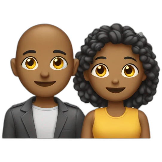 two people make a love emoji