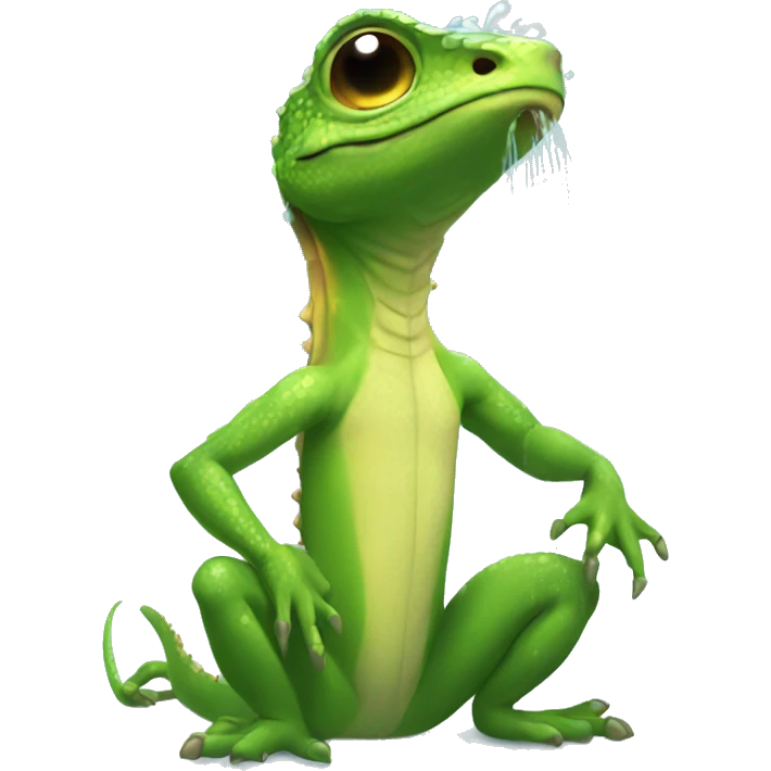 Lizard take Ng a shower emoji