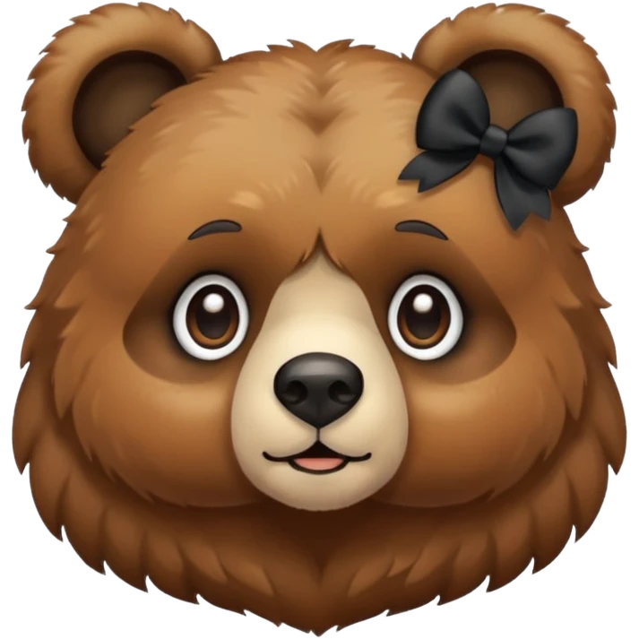 Bear with 2 black bows on the ears emojie like the iPhone emojie emoji