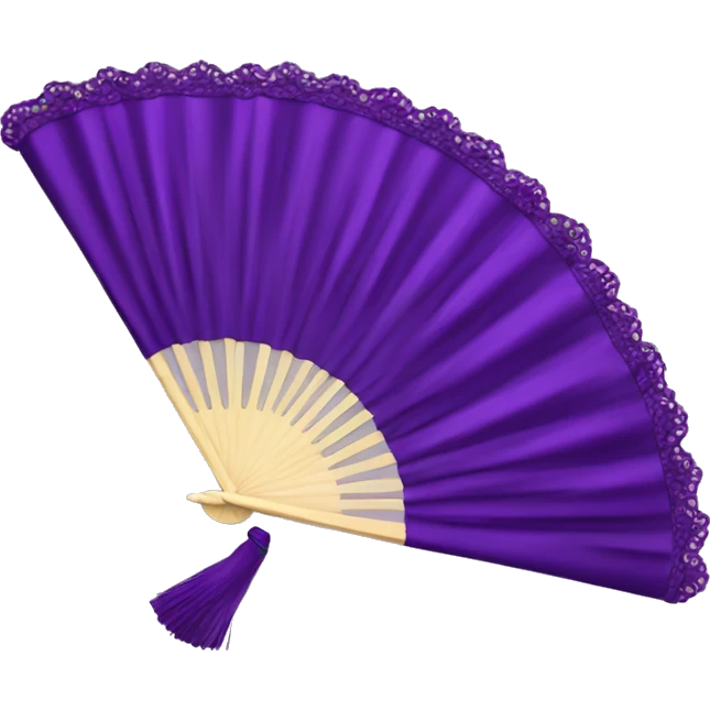 dark purple rococo hand fan  emoji