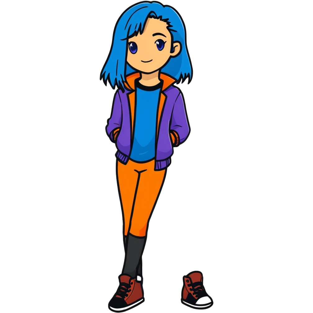 Evie from Disney's Descendants with blue hair emoji